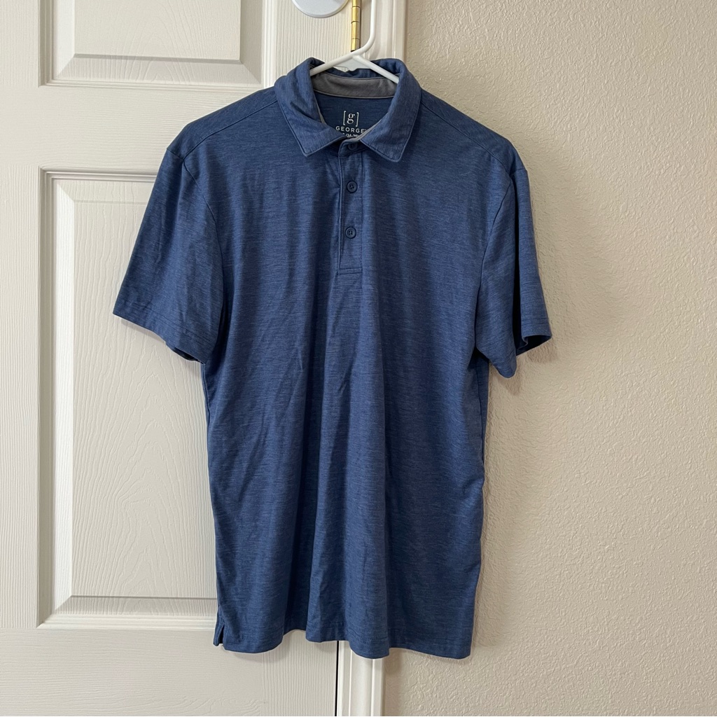 George Men’s Blue Performance Polo Shirt Size Small